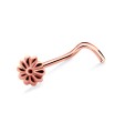 Little Flower Shaped Silver Curved Nose Stud NSKB-762